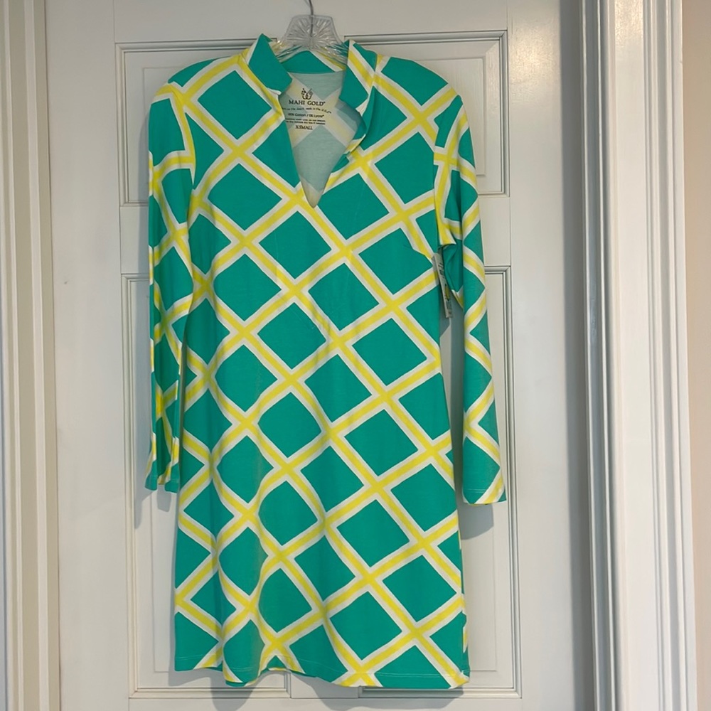 Mahi Gold long sleeve tunic dress, size XS